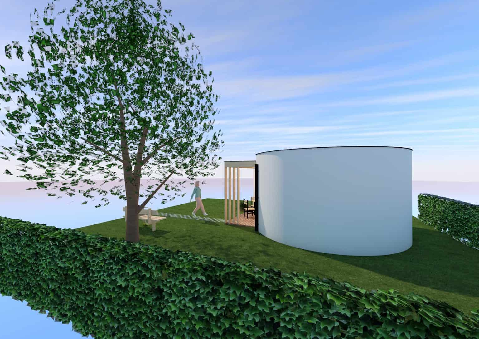 Tiny house ZenCube clé-sur-porte crépis blanc architecture contemporaine